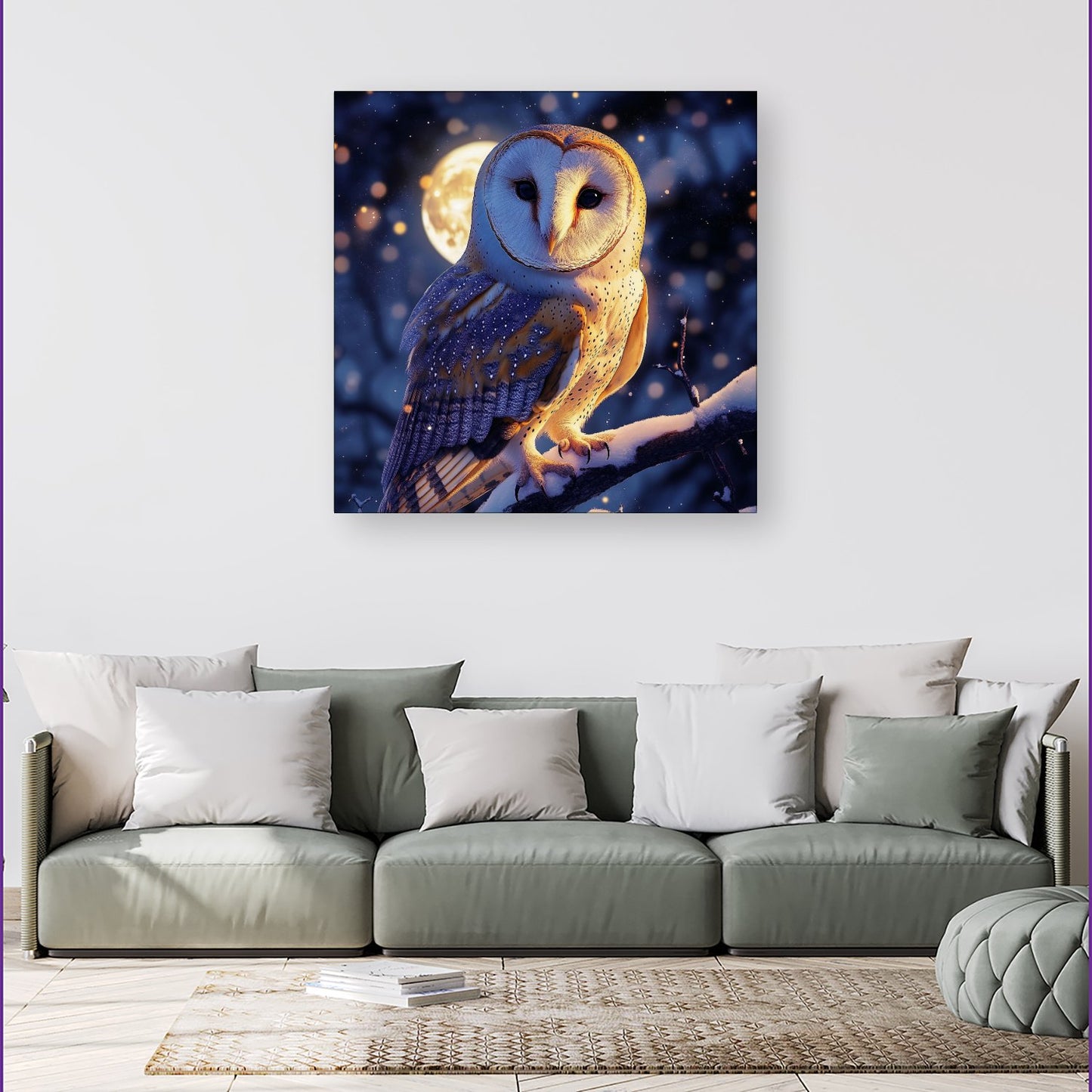 Barn Owl By The Light Of The Moon Canvas