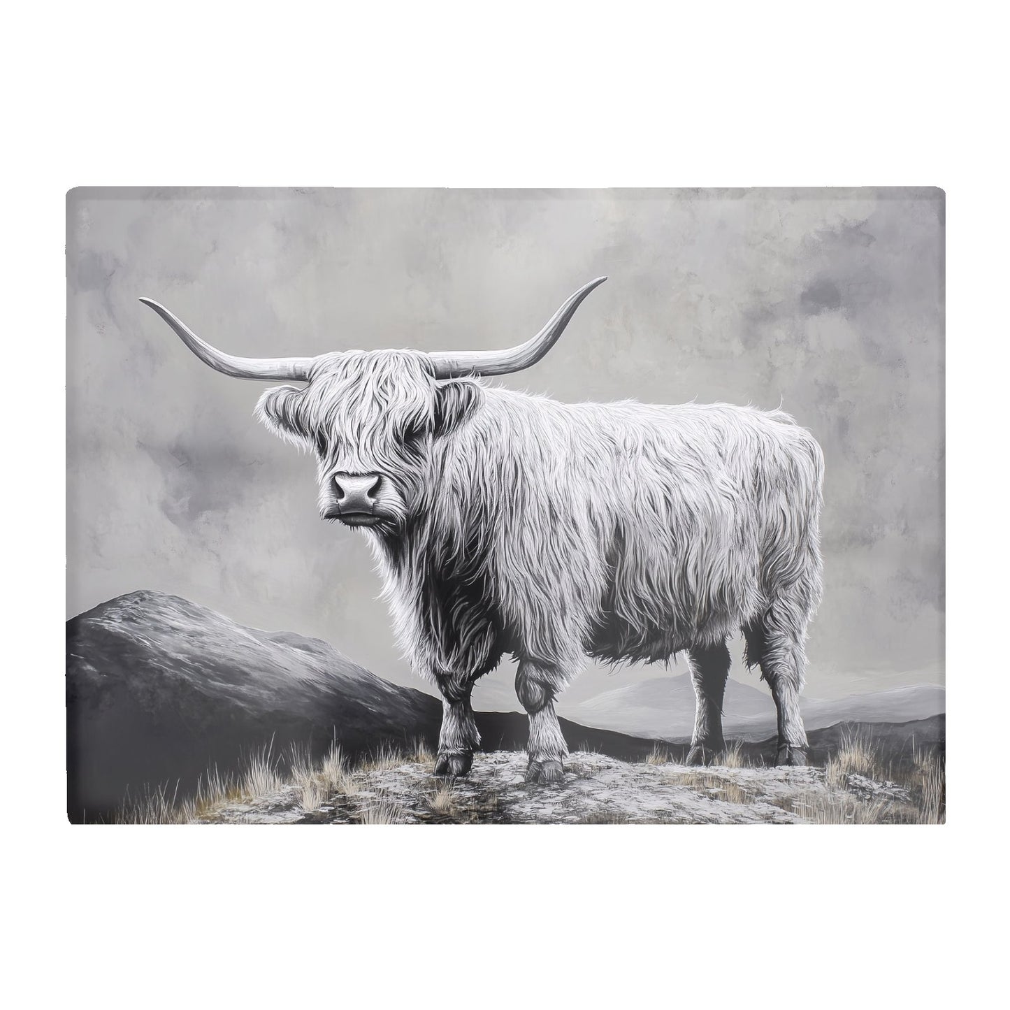 Ice Silver Highland Cow Chopping Board