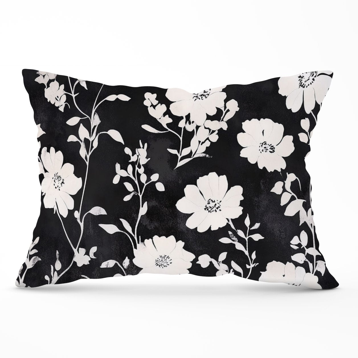 Black And White Floral Silhouette Cushions
