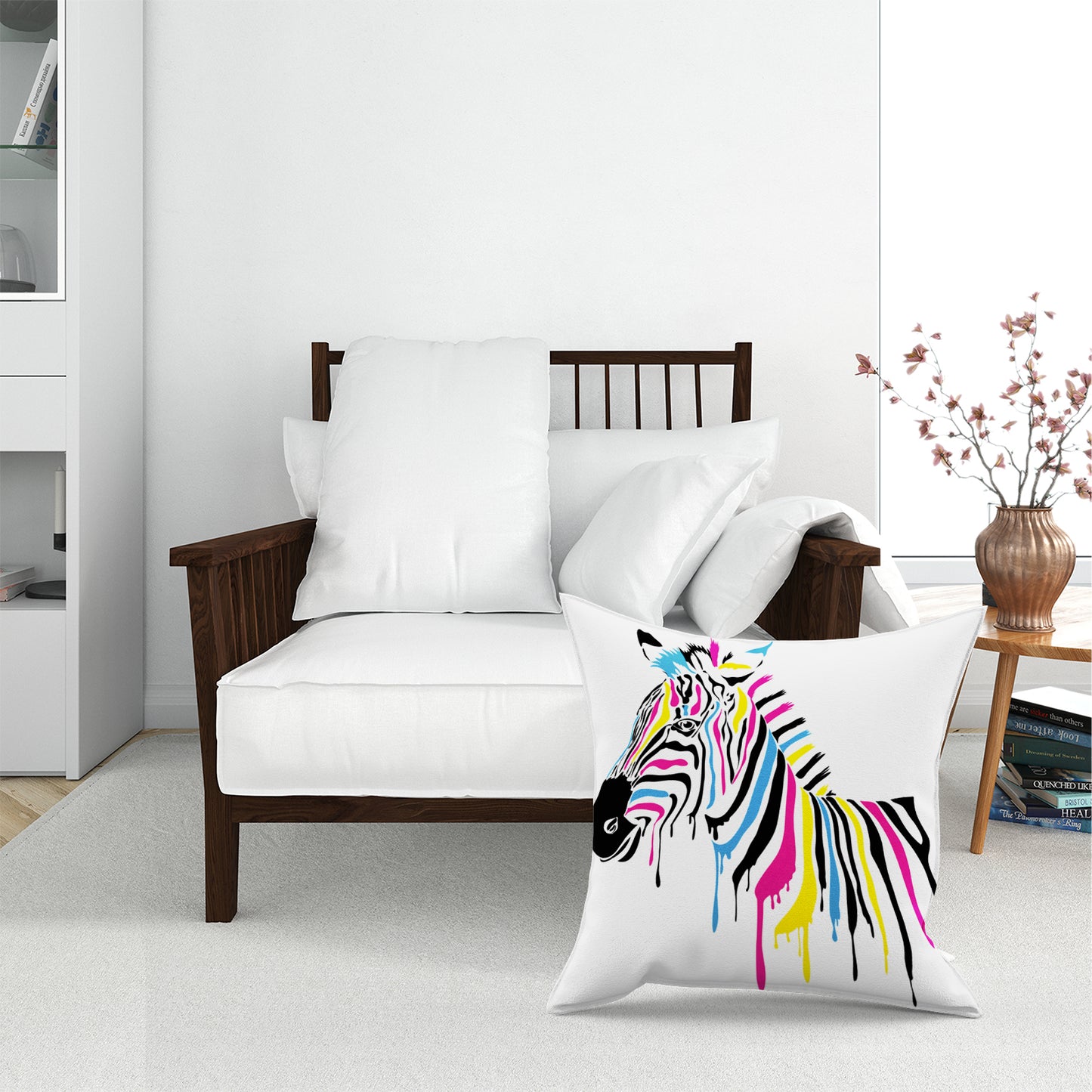 Multi Coloured Zebra Floor Cushion