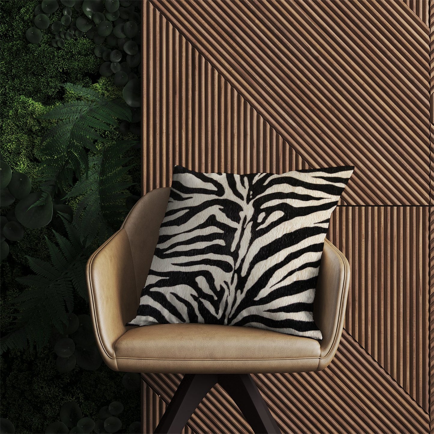White Tiger Print Outdoor Cushion