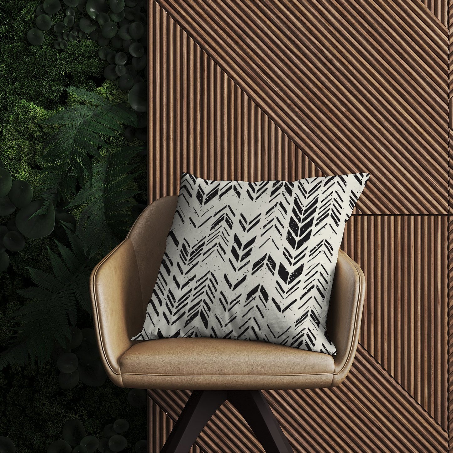 Hand Drawn Chevron Pattern Outdoor Cushion