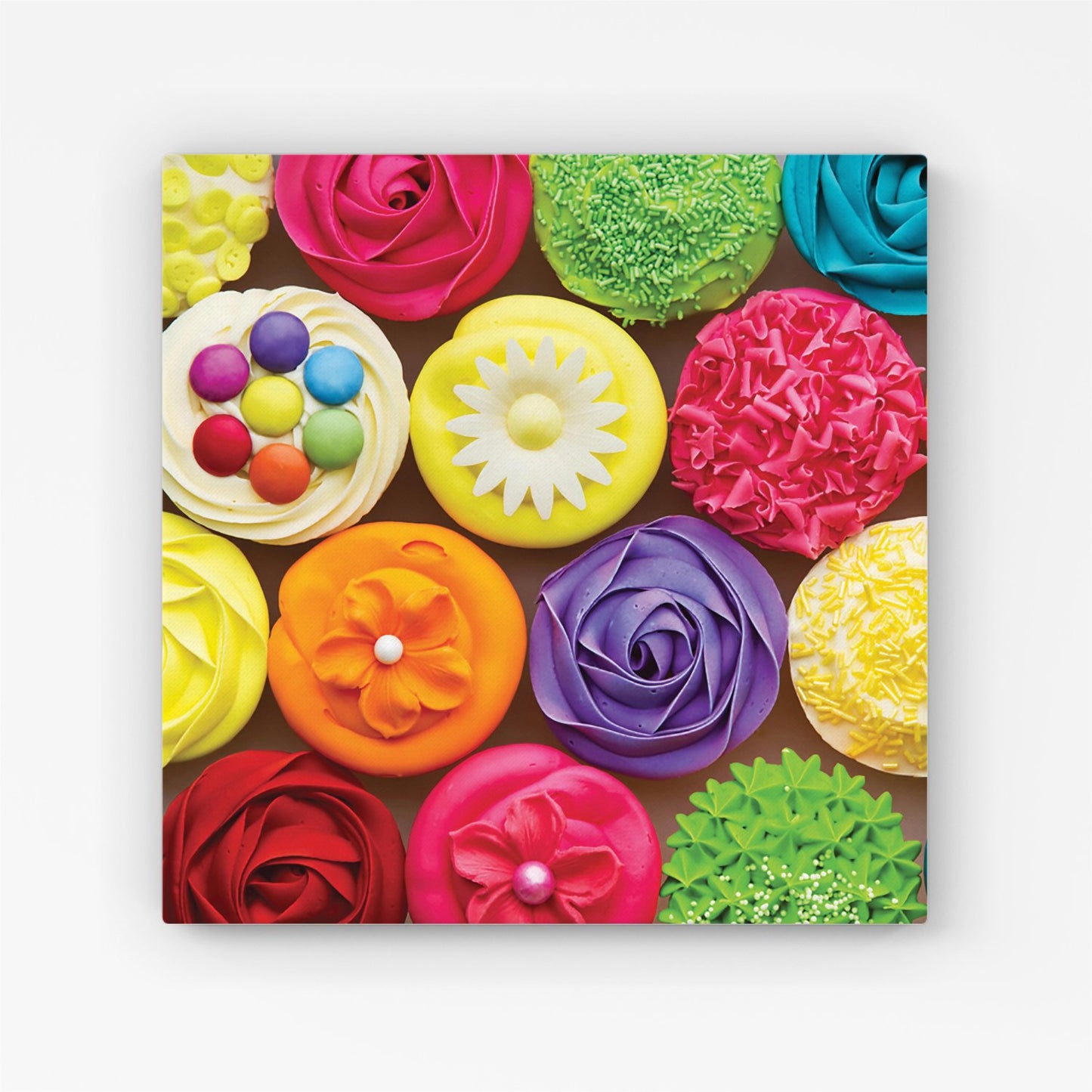 Bright Colourful Cupcakes Canvas