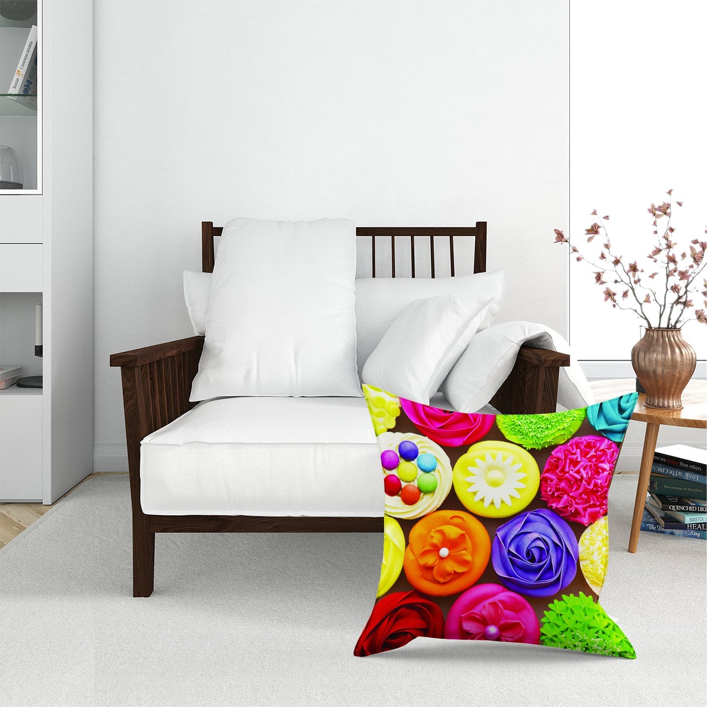 Bright Colourful Cupcakes Floor Cushion