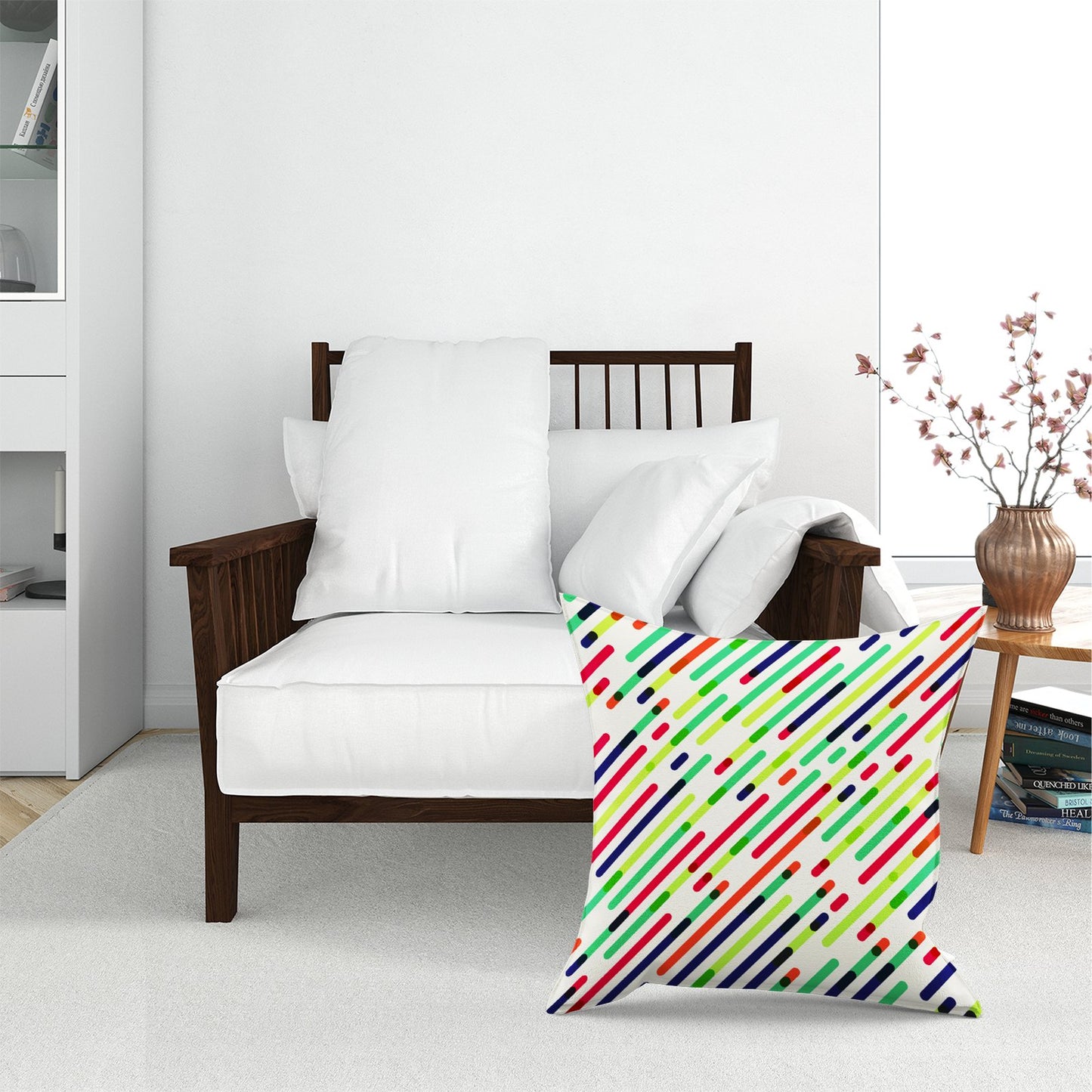 Coloured Diagonal Abstract Pattern Floor Cushion