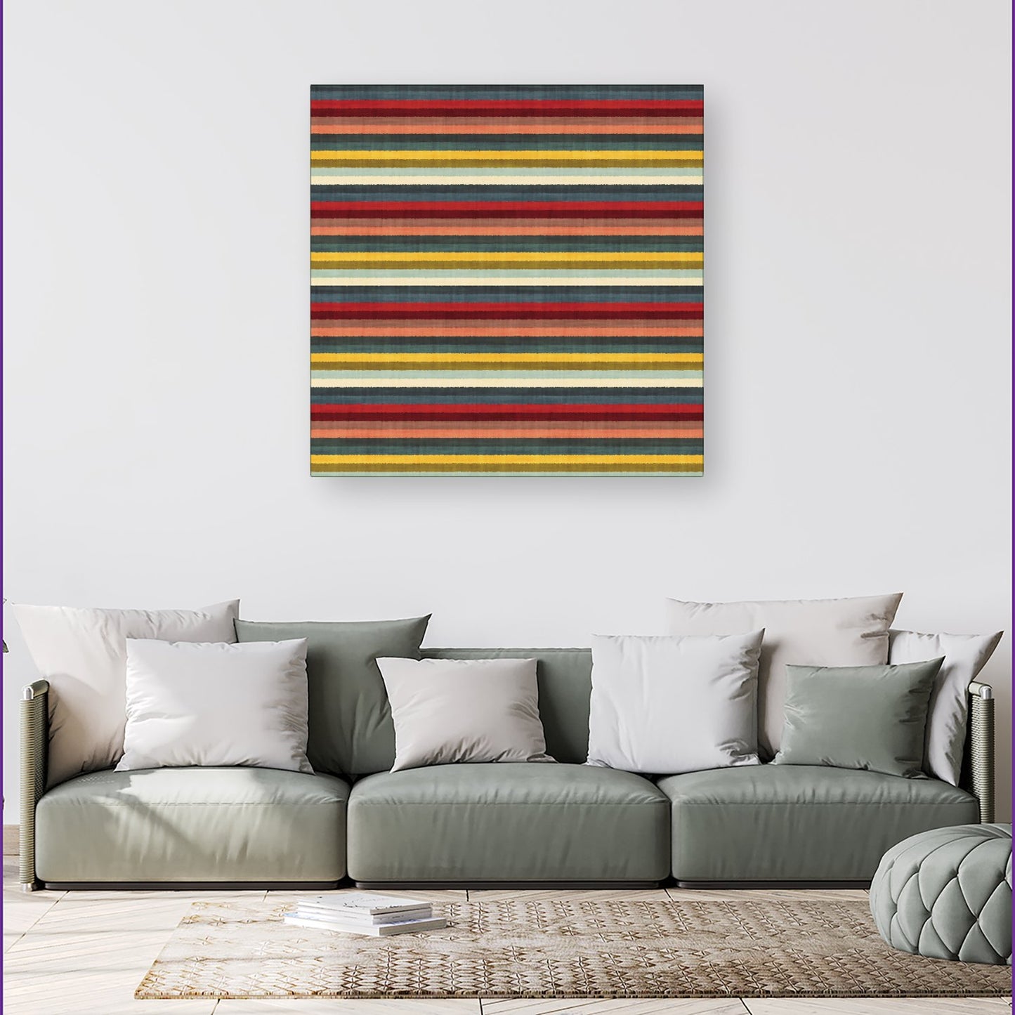 Multicolour Striped Brish Pattern Canvas