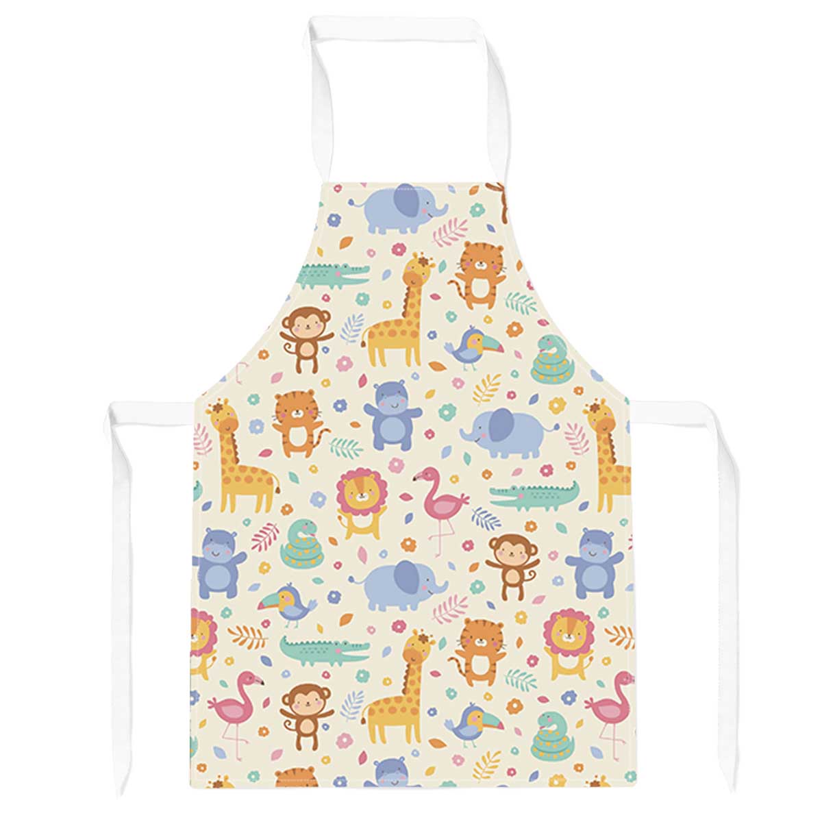 Cute Pastel Jungle Animals Apron