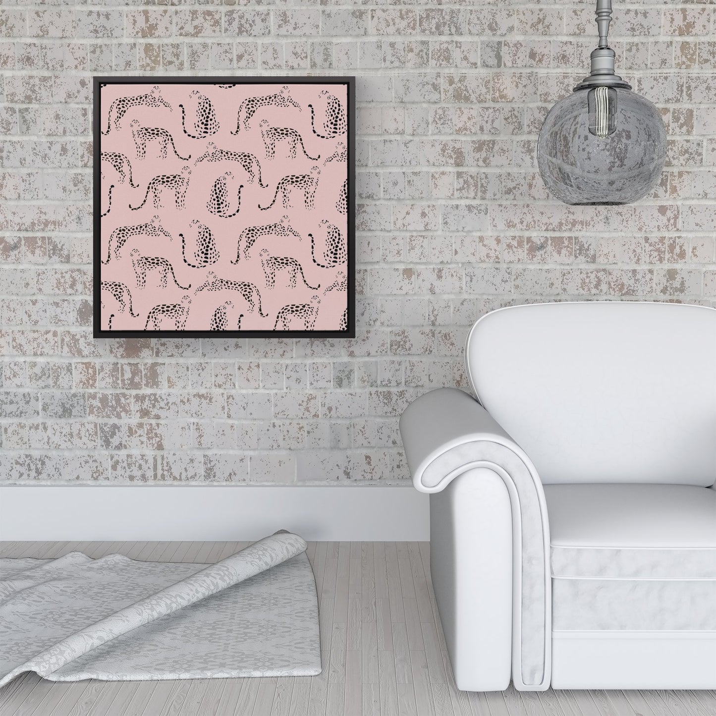 Abstract Leopard Pattern Framed Canvas