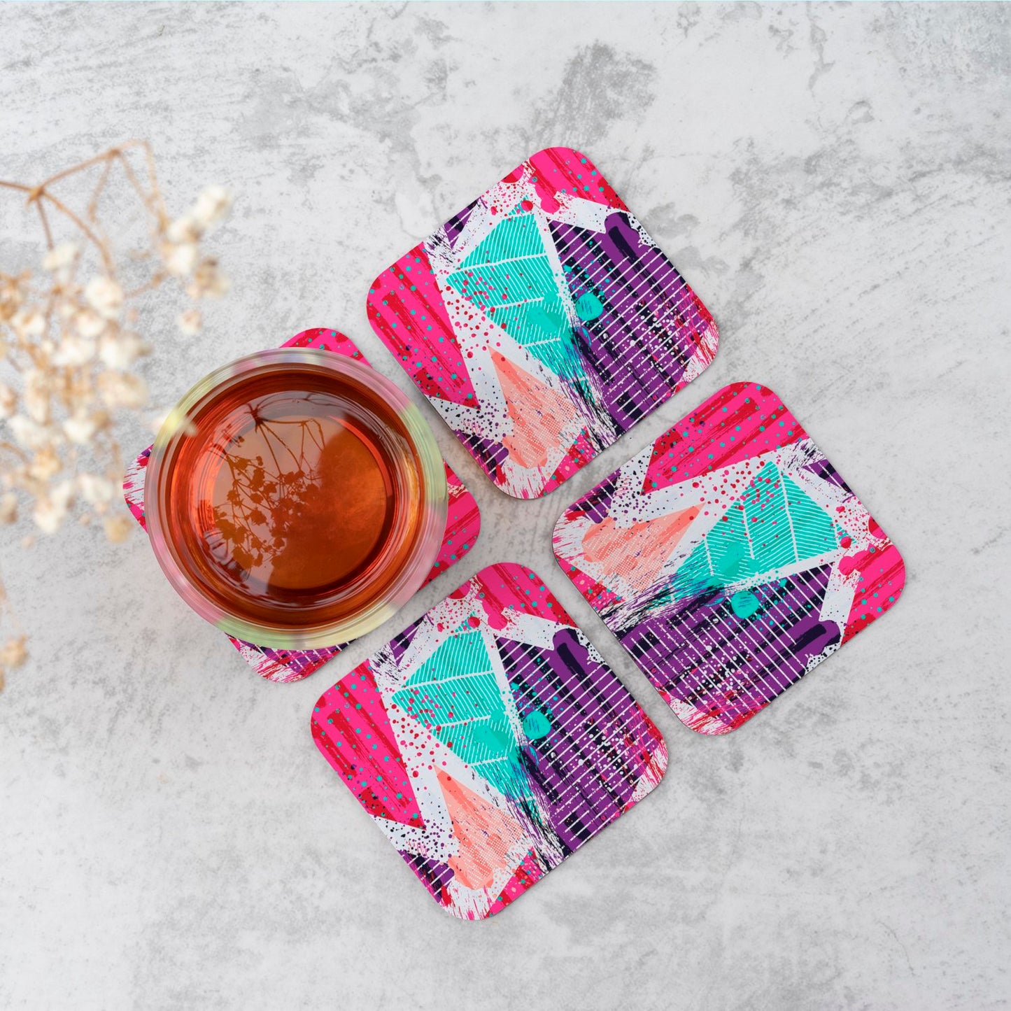 Shabby Geometric Pattern Coasters