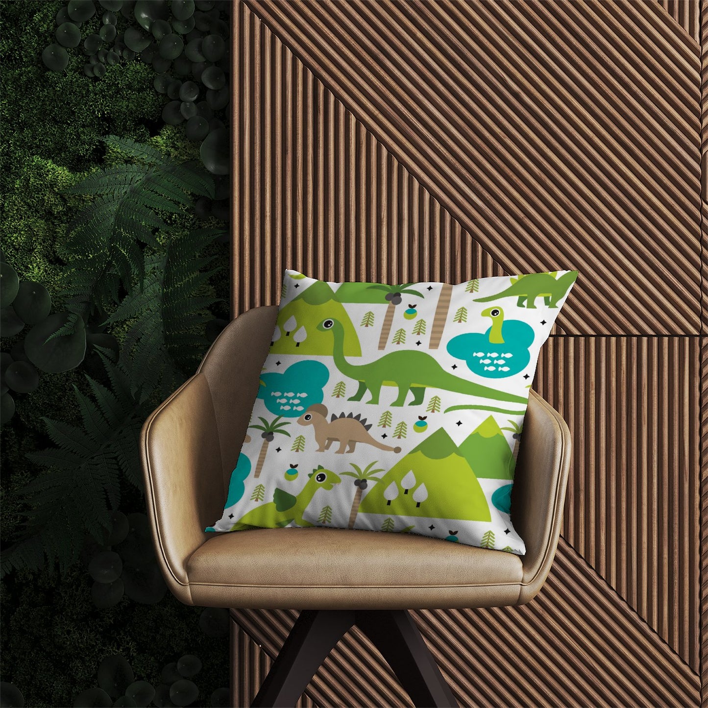 Baby Dinosaur Print Outdoor Cushion