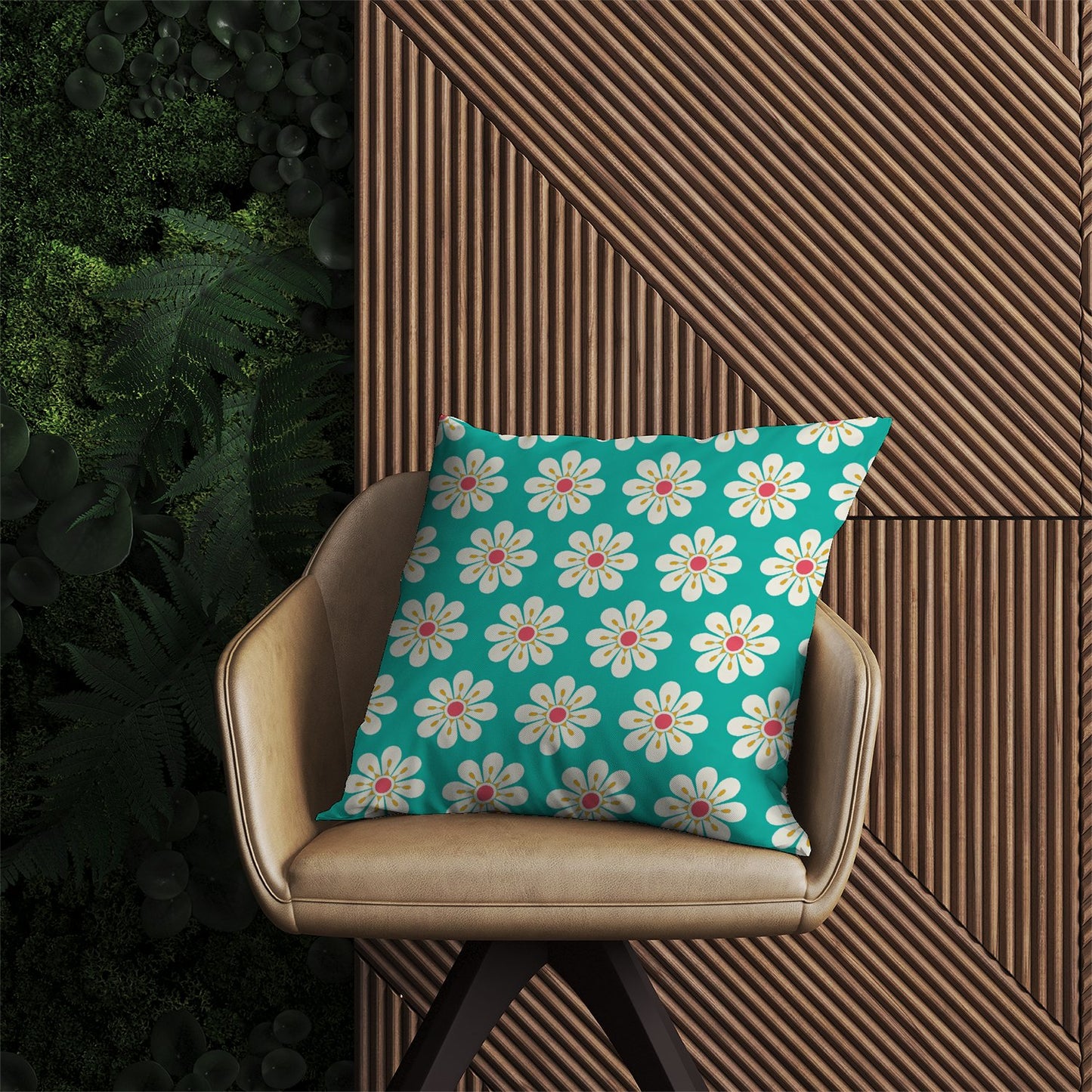 Daisy Pattern Outdoor Cushion