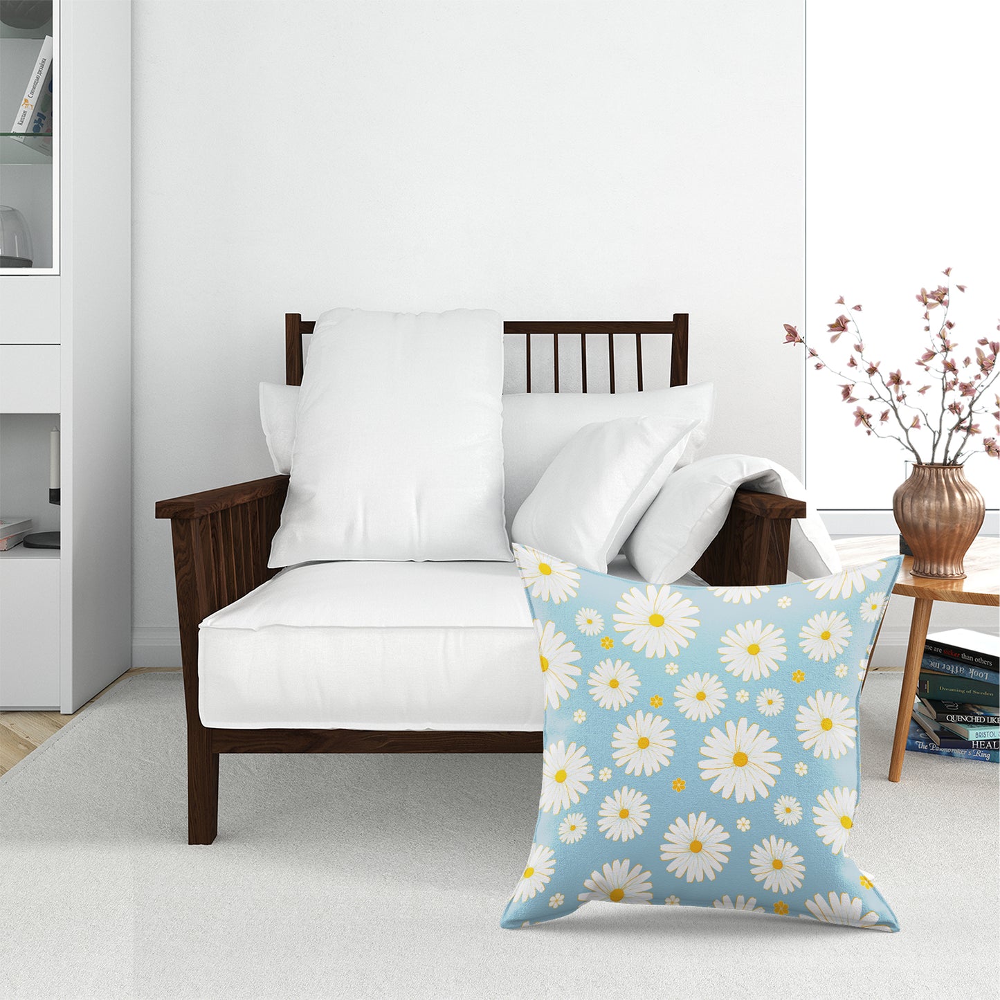 Summer Daisy Pattern Floor Cushion
