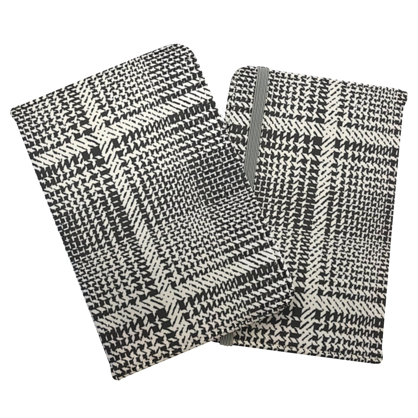 Monochrome Textured Checked Pattern Passport Cover
