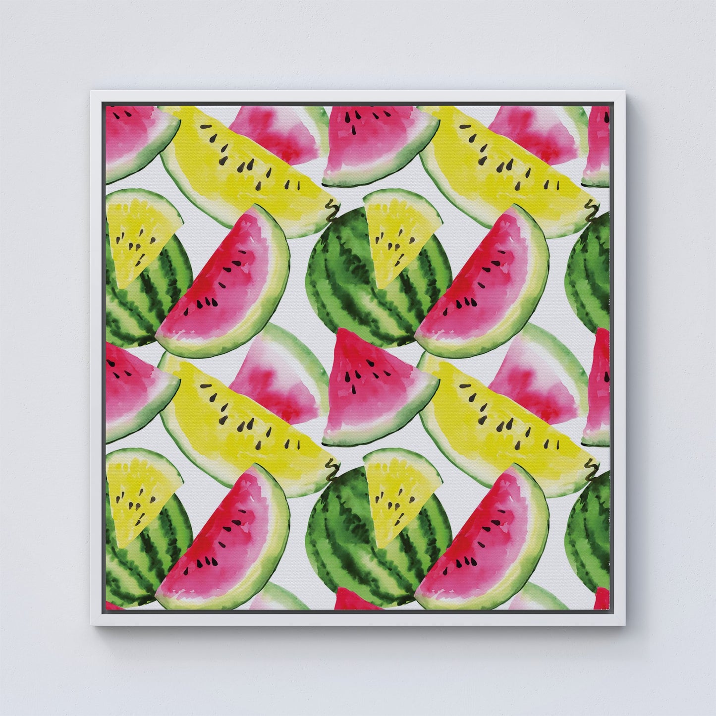 Colourful Melon Pattern Framed Canvas
