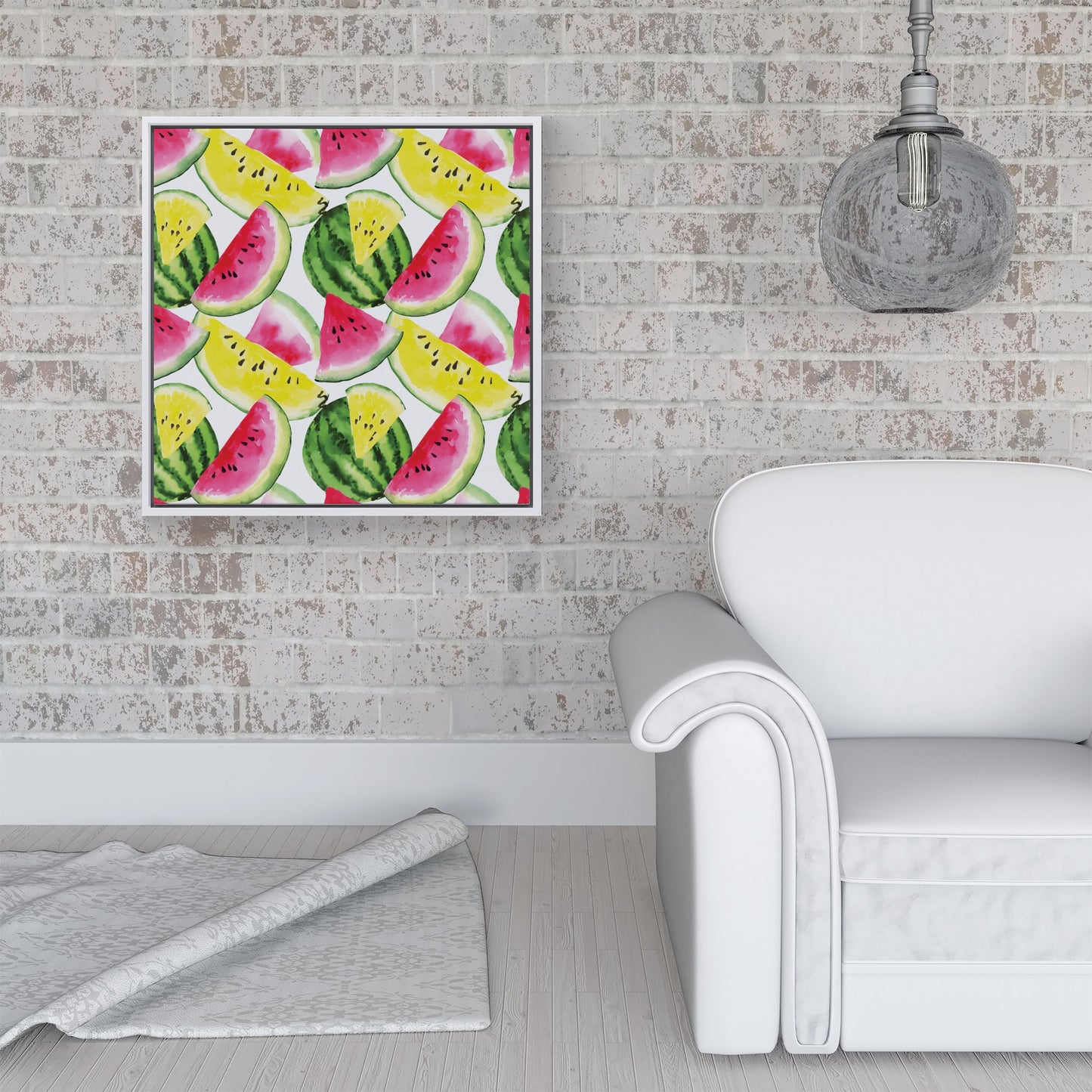 Colourful Melon Pattern Framed Canvas