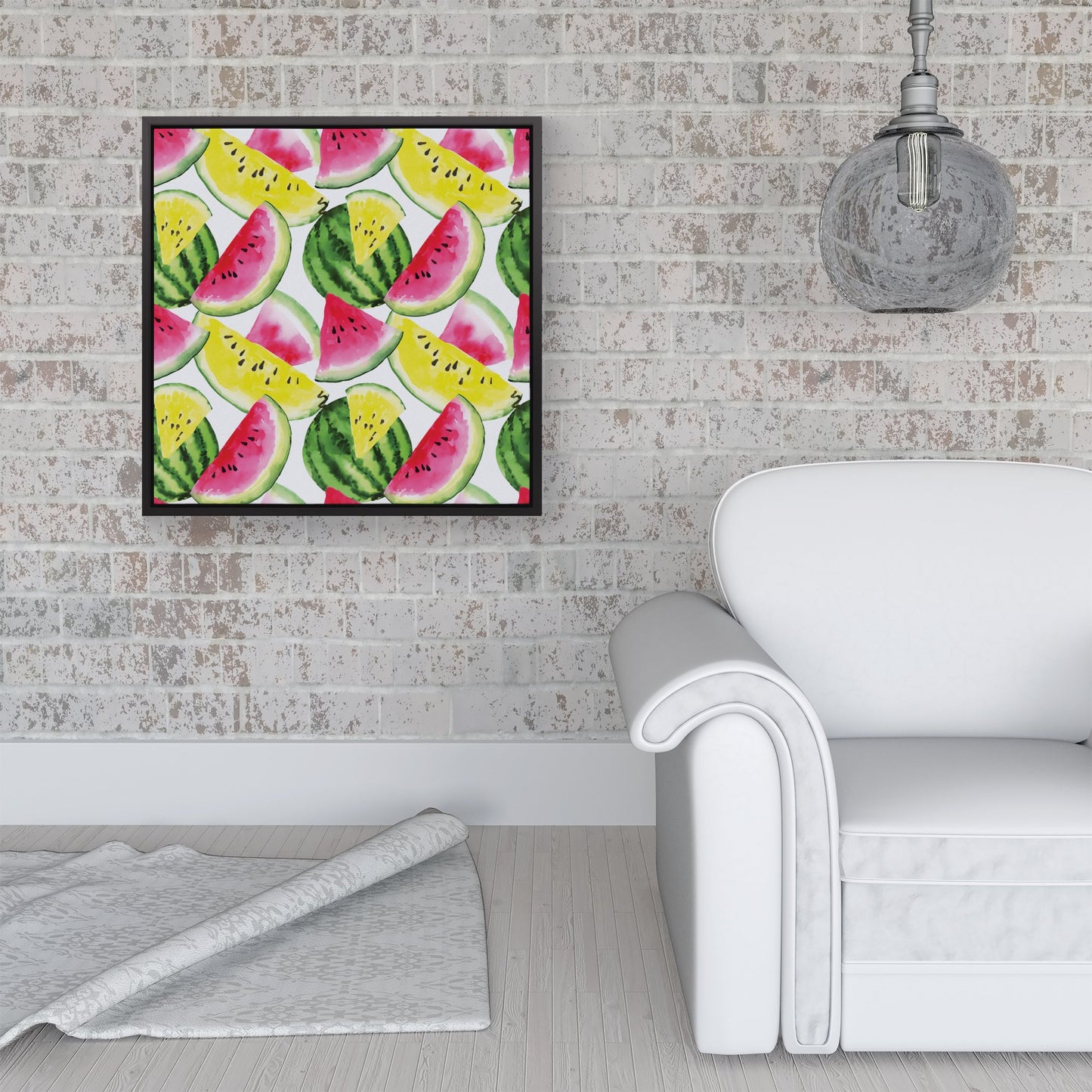 Colourful Melon Pattern Framed Canvas
