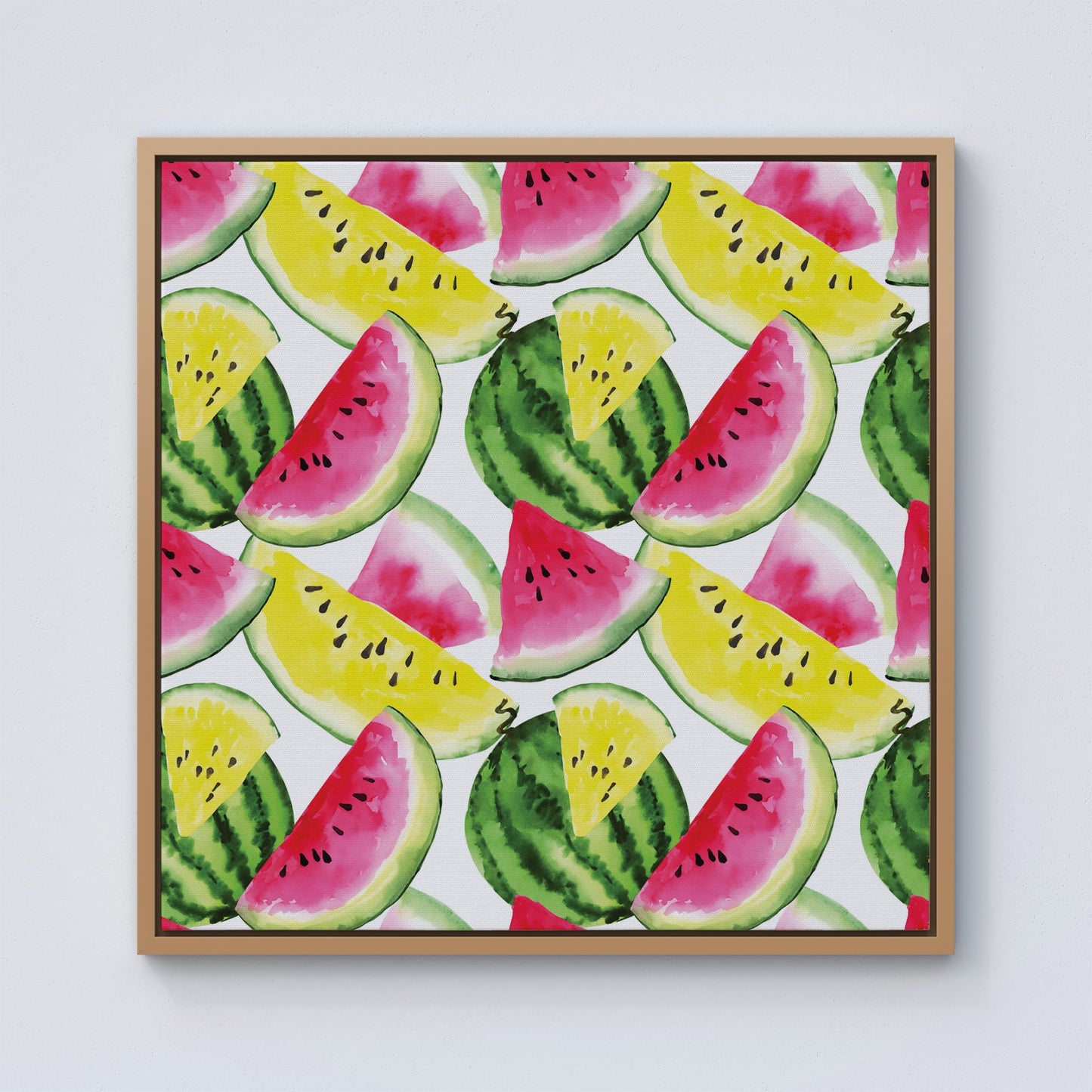 Colourful Melon Pattern Framed Canvas