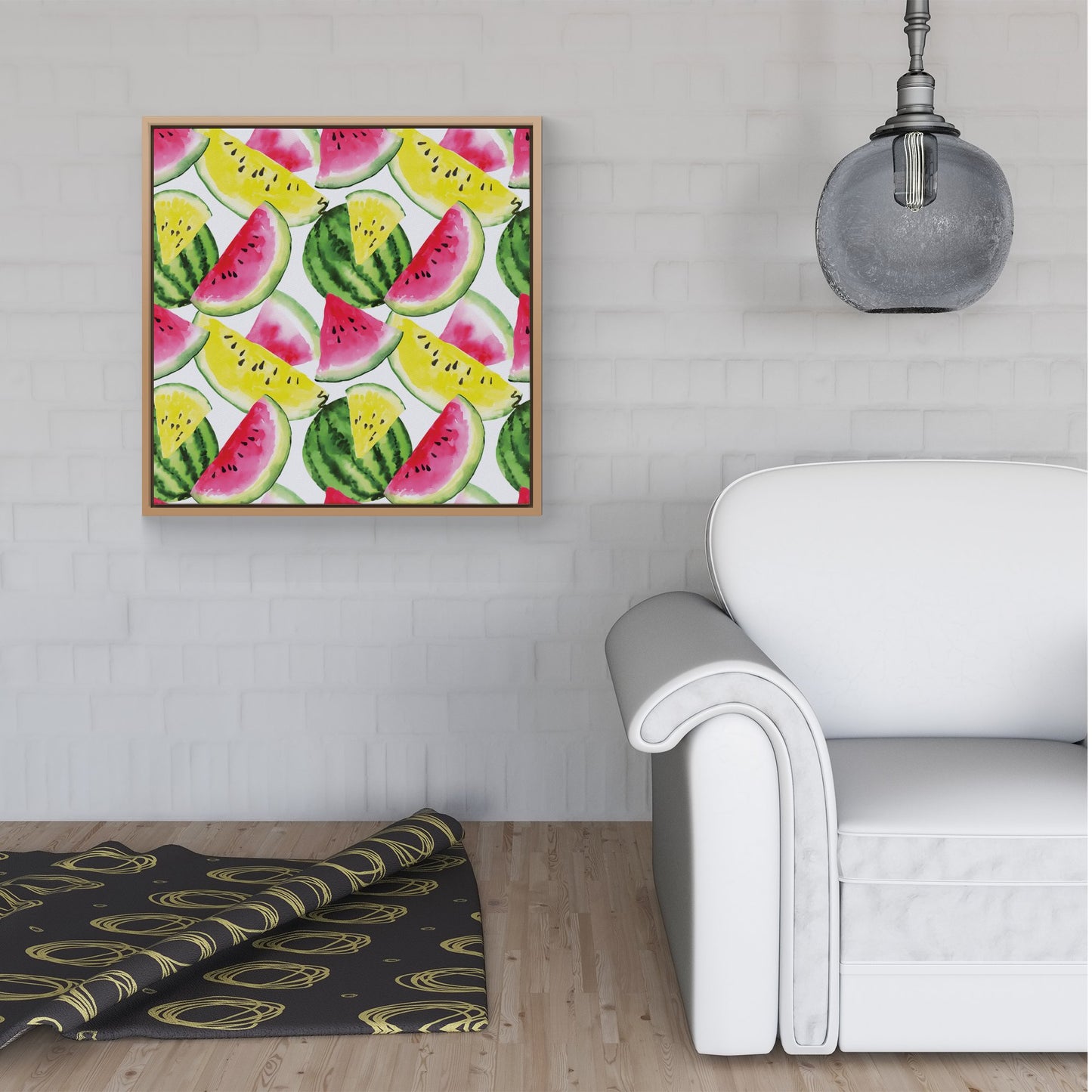 Colourful Melon Pattern Framed Canvas