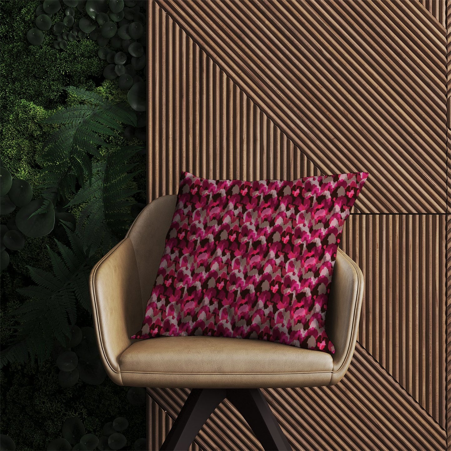 Modern Pink Animal Print Outdoor Cushion