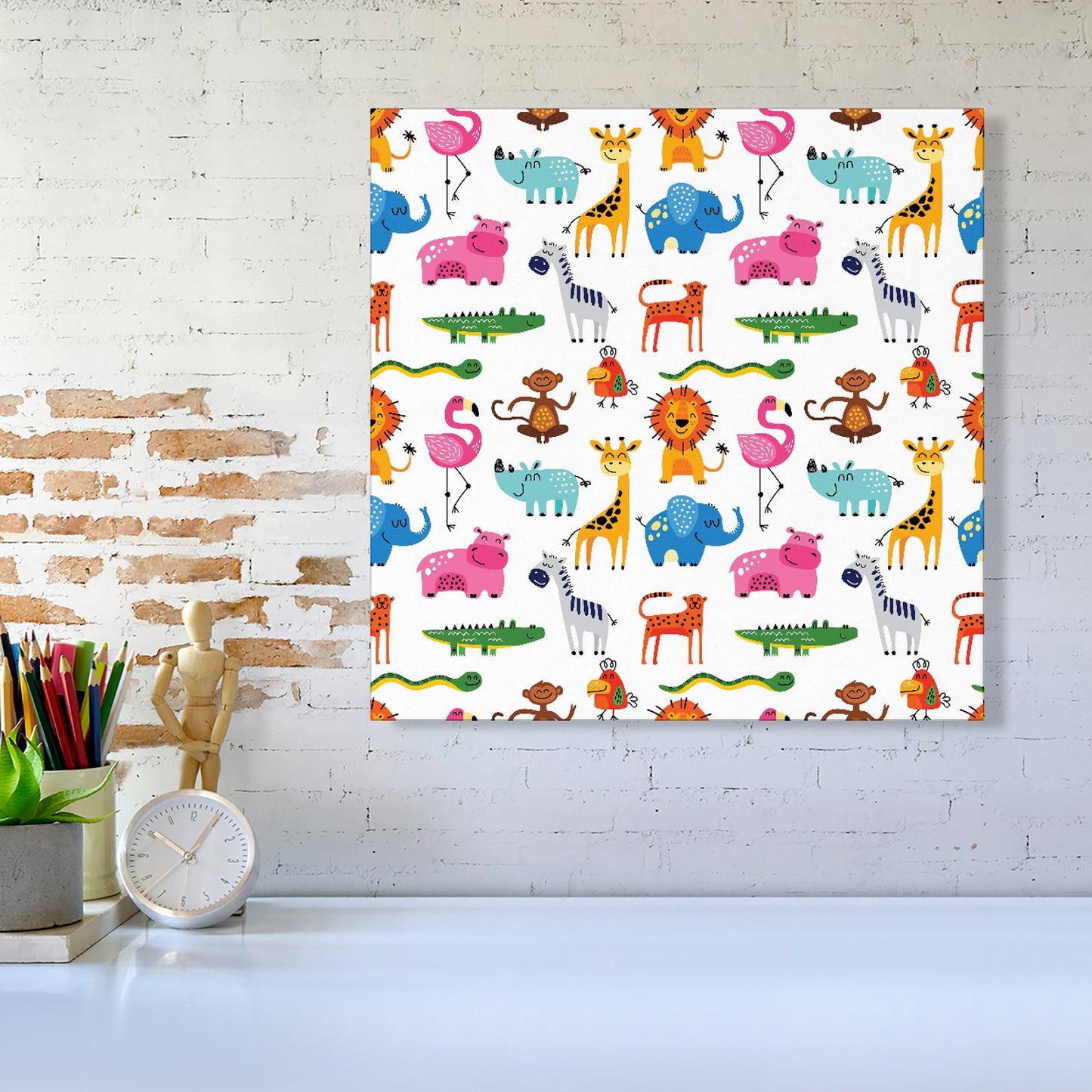 Hand Drawn Cartoon Animals Canvas