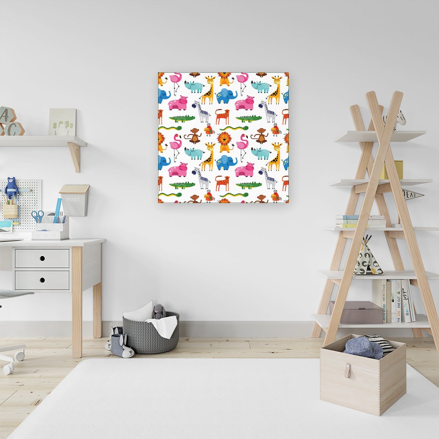 Hand Drawn Cartoon Animals Canvas