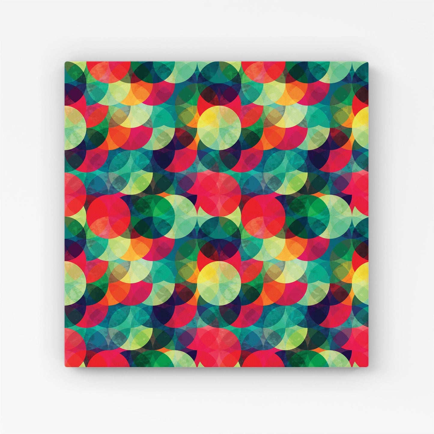 Colourful Grunge Circle Pattern Canvas