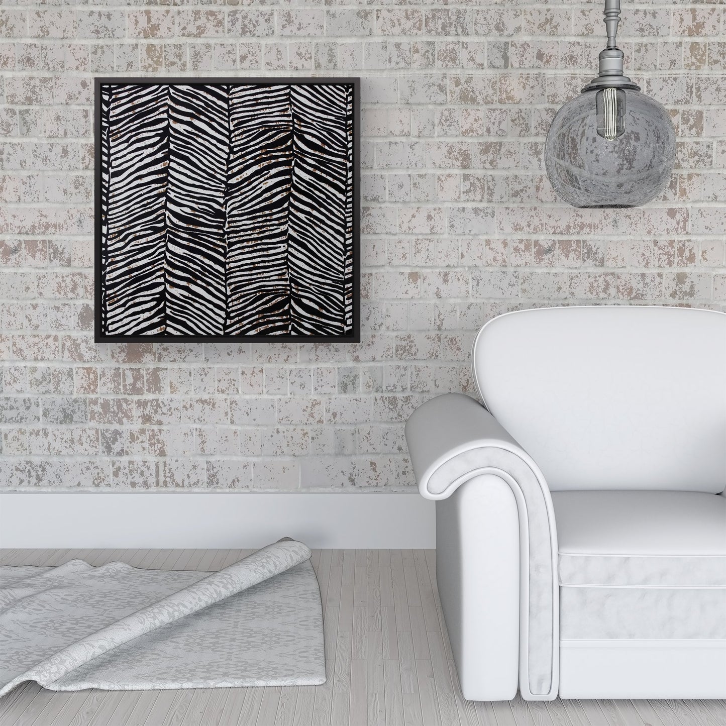 Zebra Pattern Framed Canvas