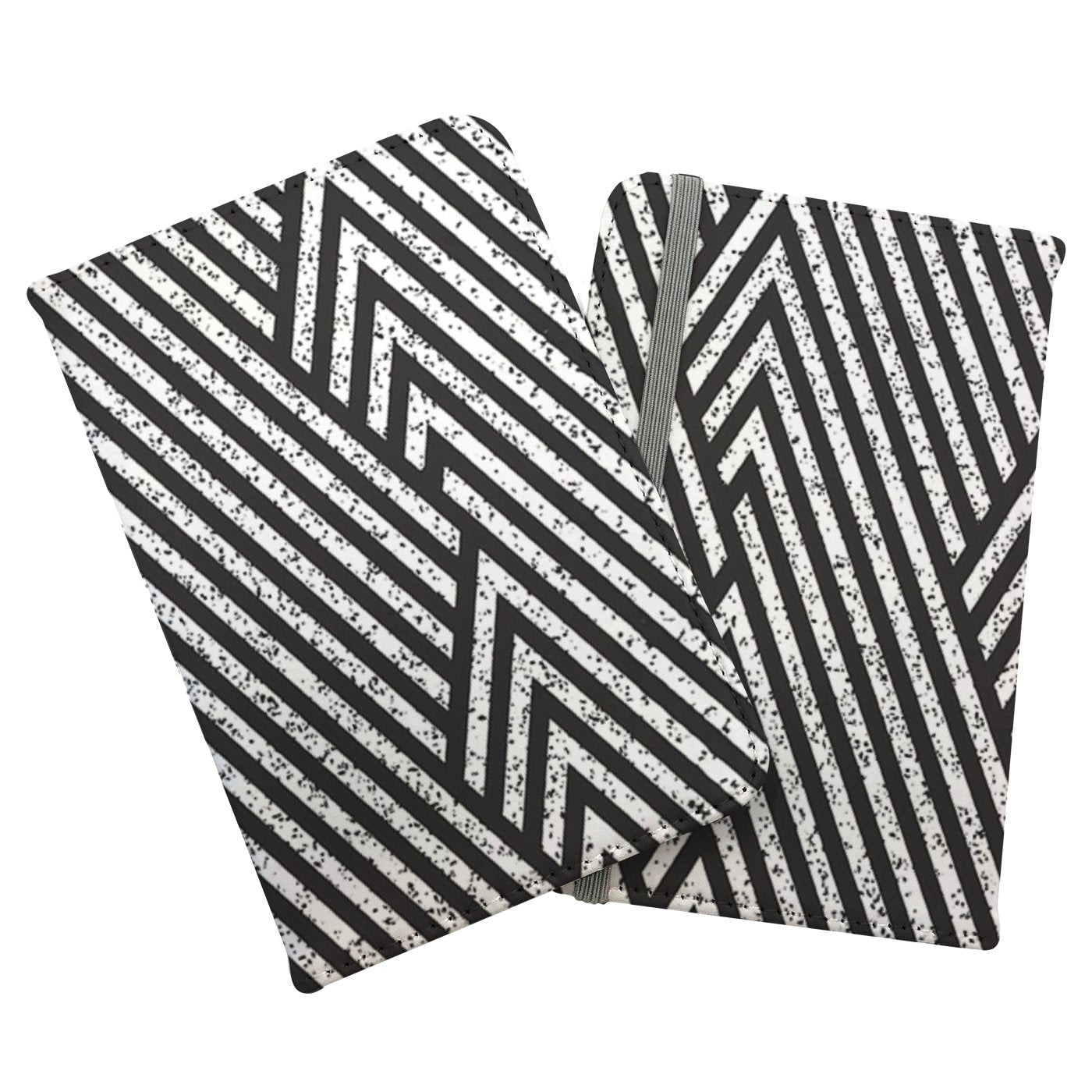 Oblique Black Grunge Pattern Passport Cover
