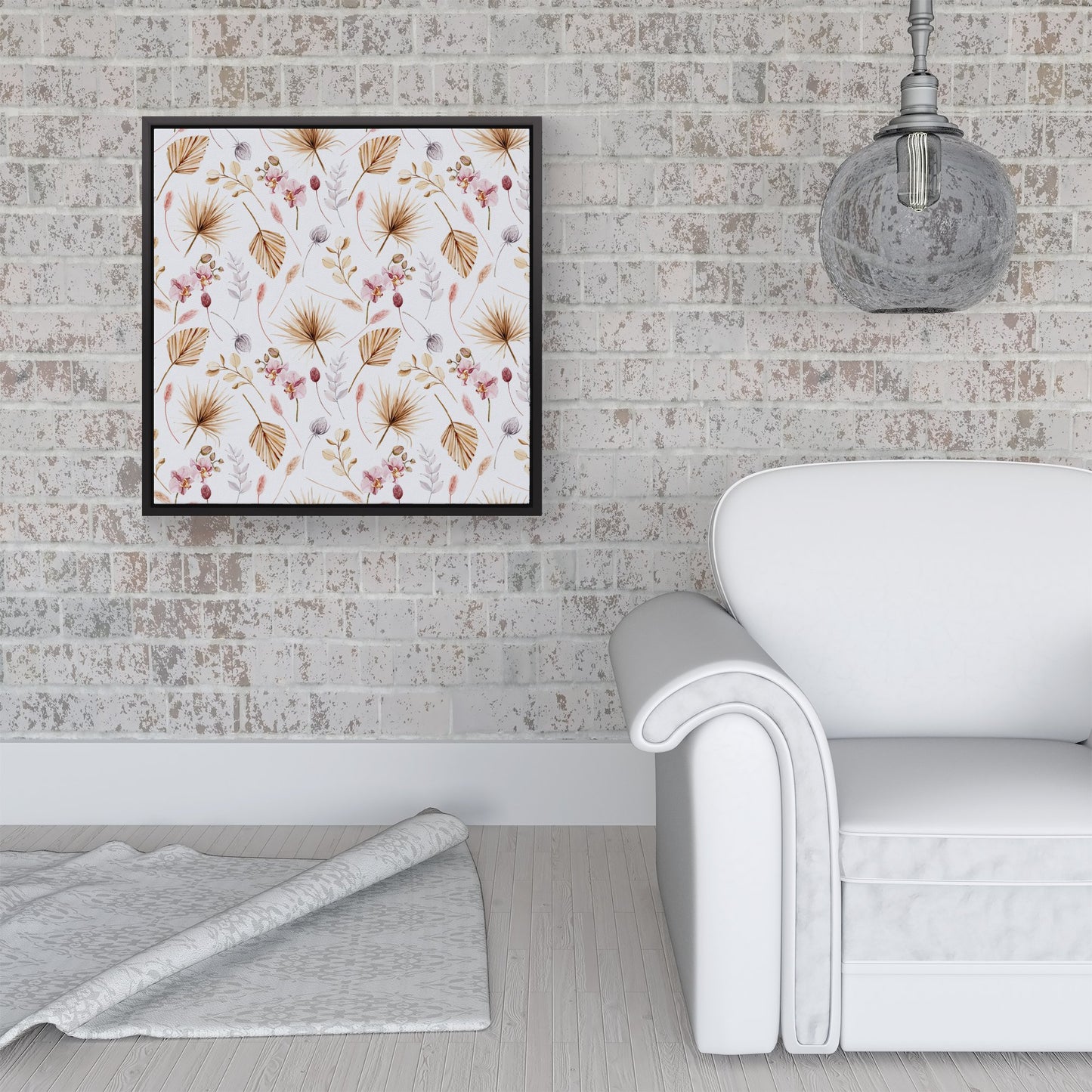 Watercolour Orchids Framed Canvas