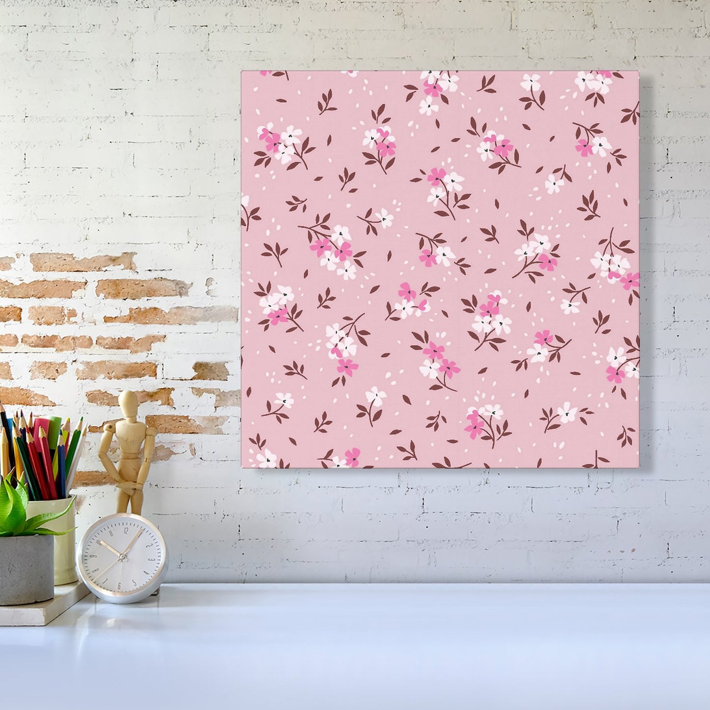 Pretty Pink Flower Pattern Canvas