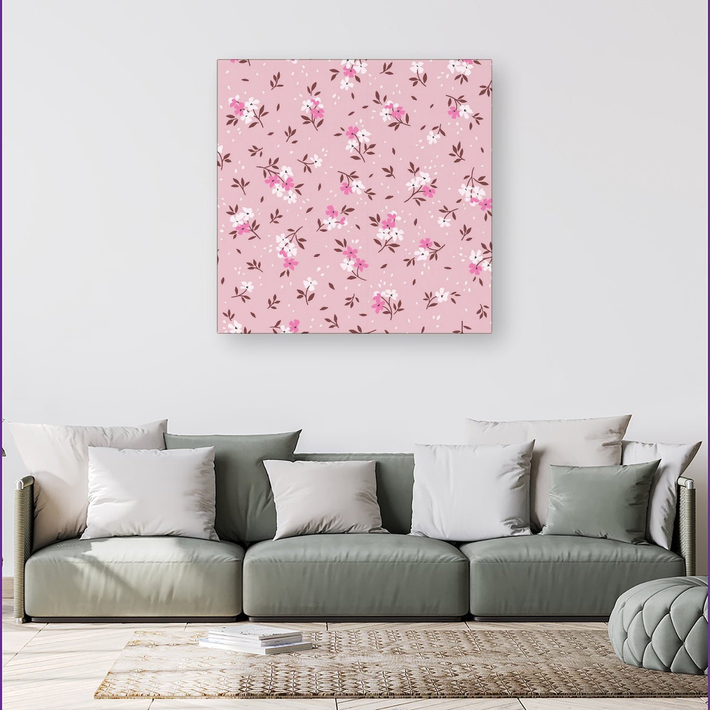 Pretty Pink Flower Pattern Canvas