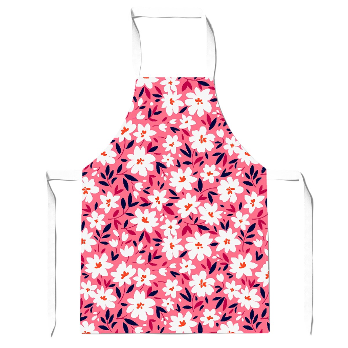 Small Cute White Flower Pattern Apron