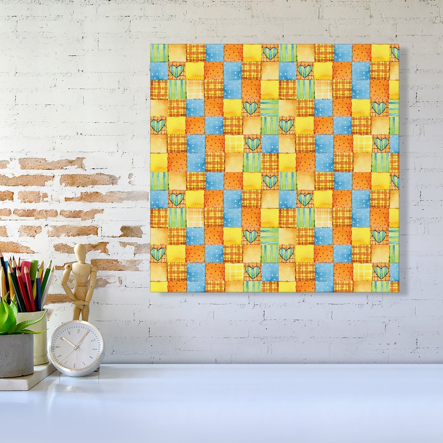 Baby Watercolour Blanket Pattern Canvas