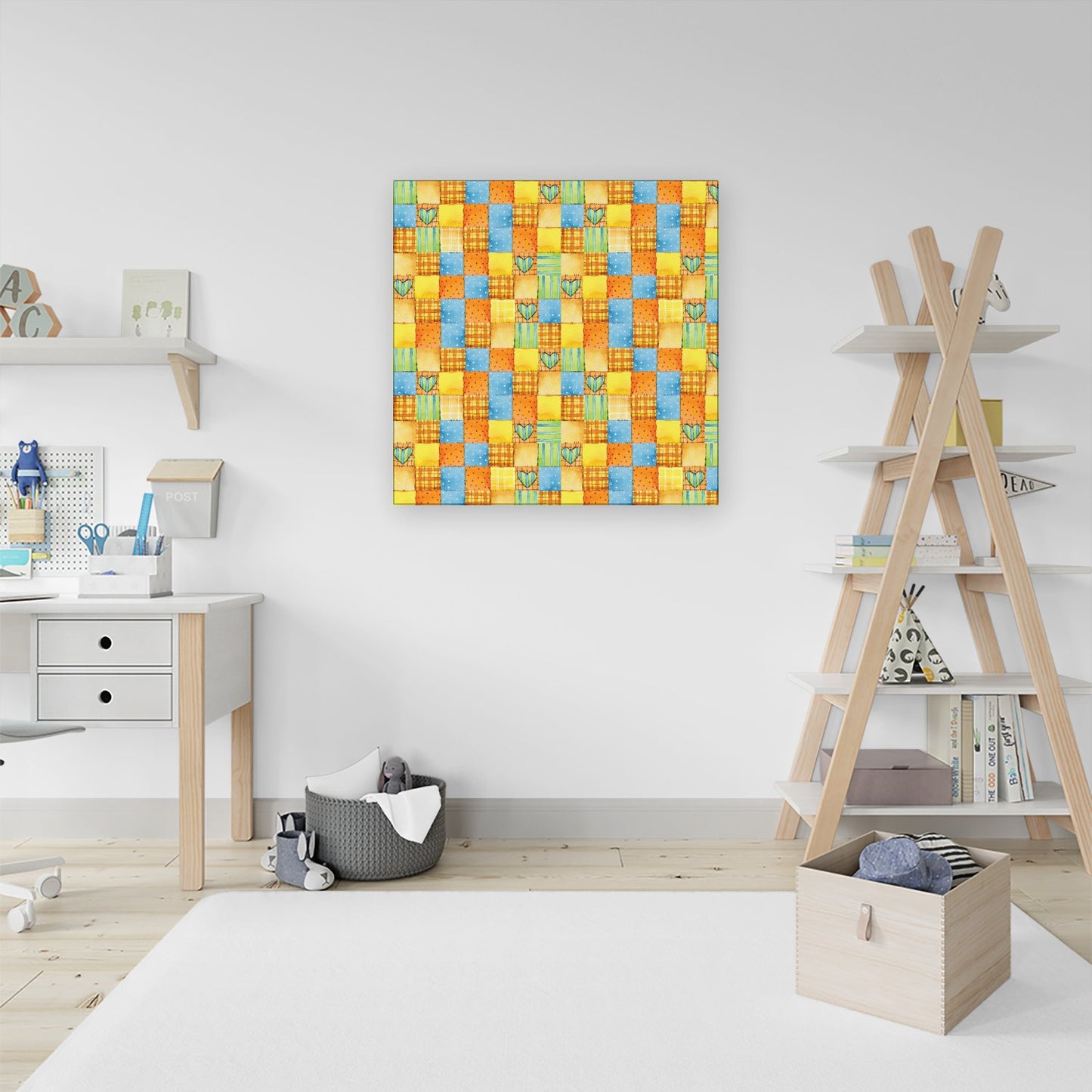 Baby Watercolour Blanket Pattern Canvas