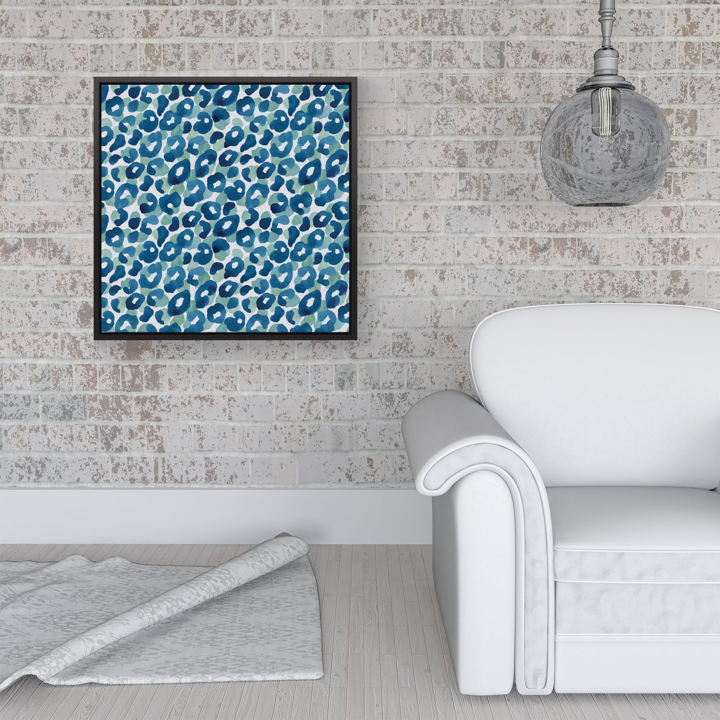 Watercolour Leopard Print Framed Canvas