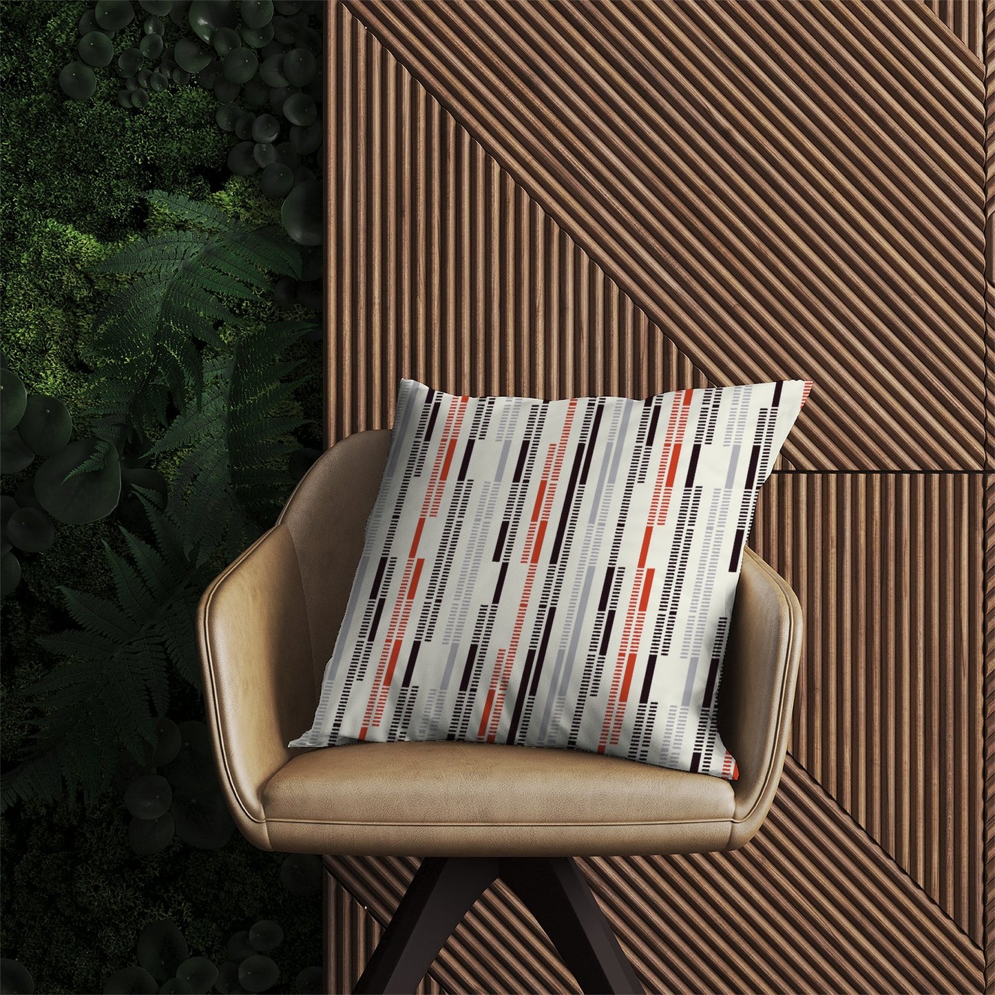 Dashed Stroke Pattern Outdoor Cushion