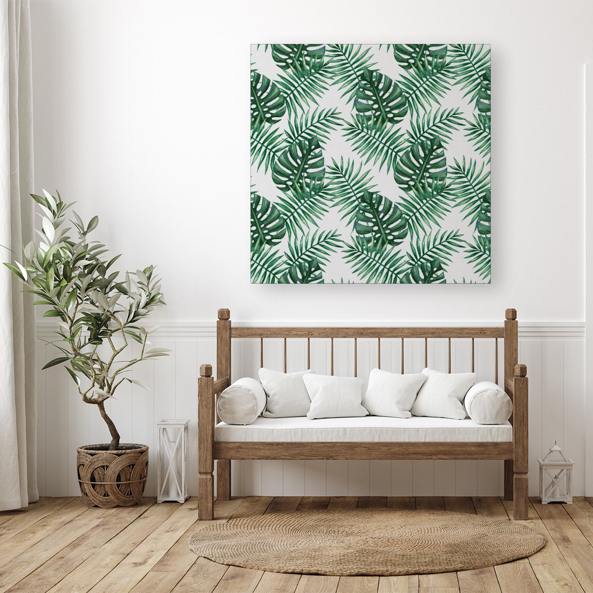 Watercolour Tropical Leaves Canvas