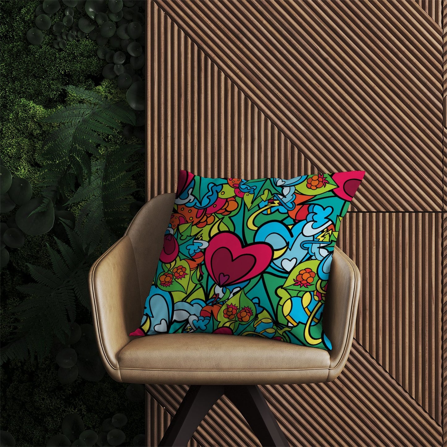 Hippie Psychedelic Pattern Outdoor Cushion