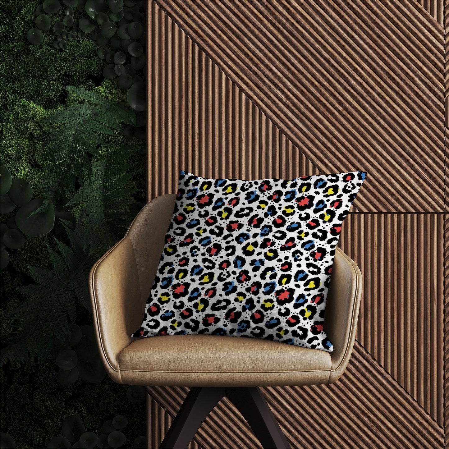 Coloured Leopard Print Outdoor Cushion