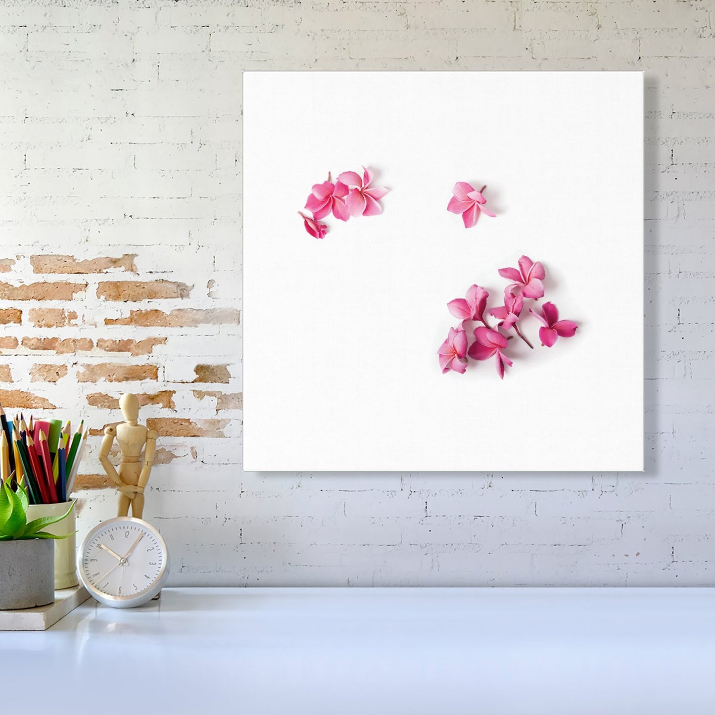 Pink Frangipani Flowers Canvas