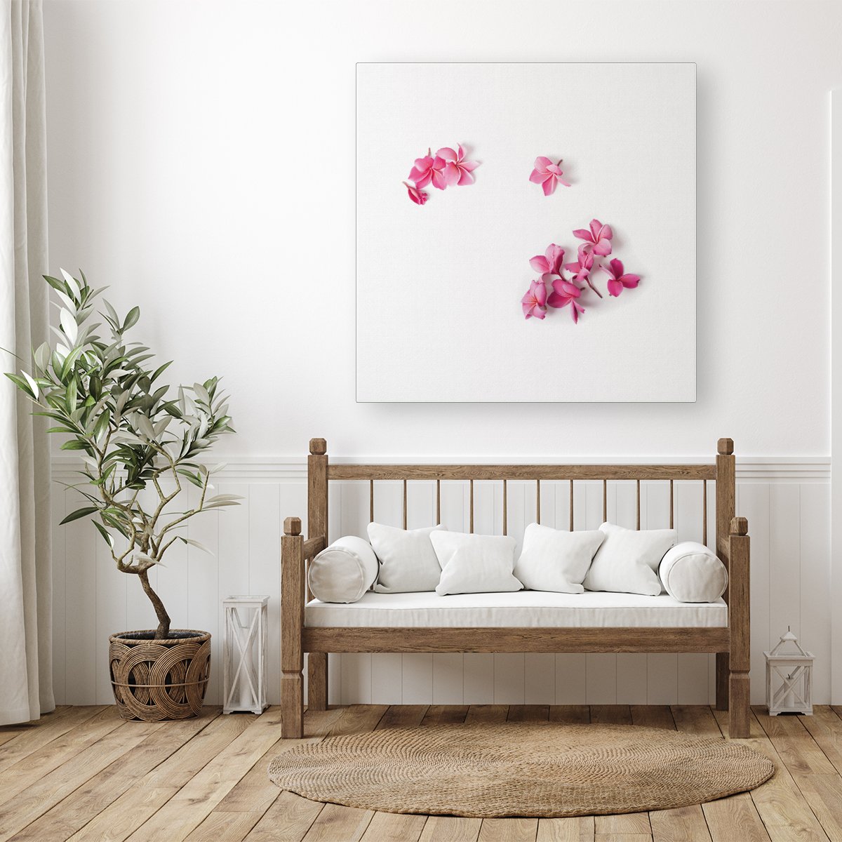 Pink Frangipani Flowers Canvas