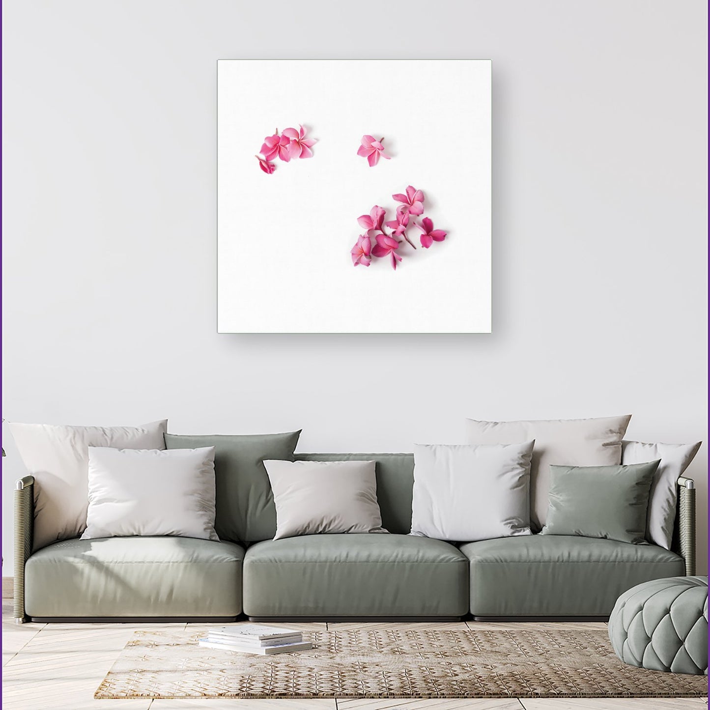 Pink Frangipani Flowers Canvas