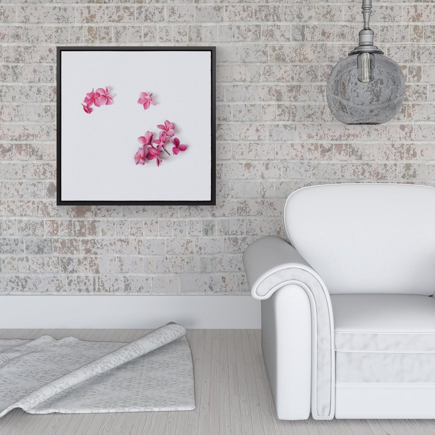 Pink Frangipani Flowers Framed Canvas