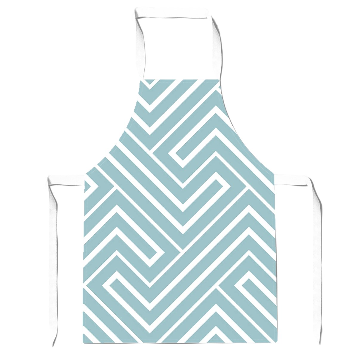 Blue And White Geometric Pattern Apron