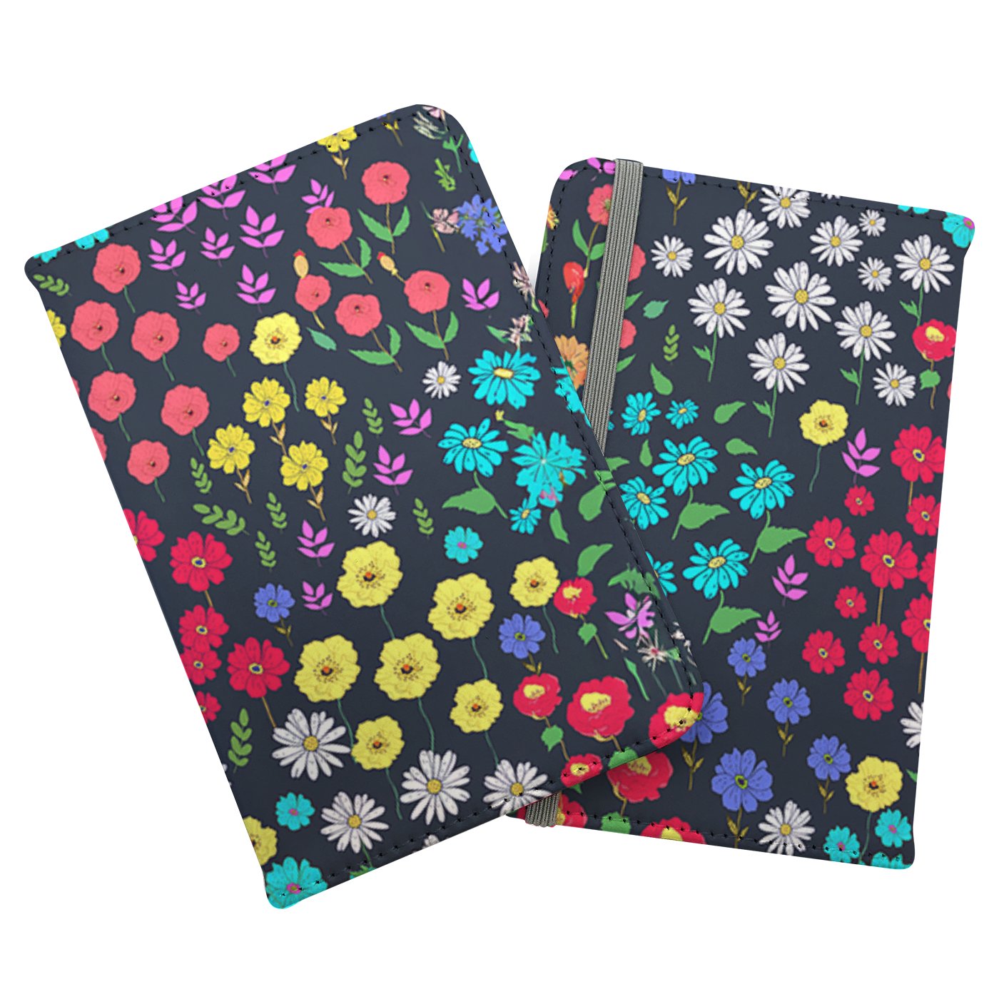 Multicoloured Flower Pattern Passport Cover