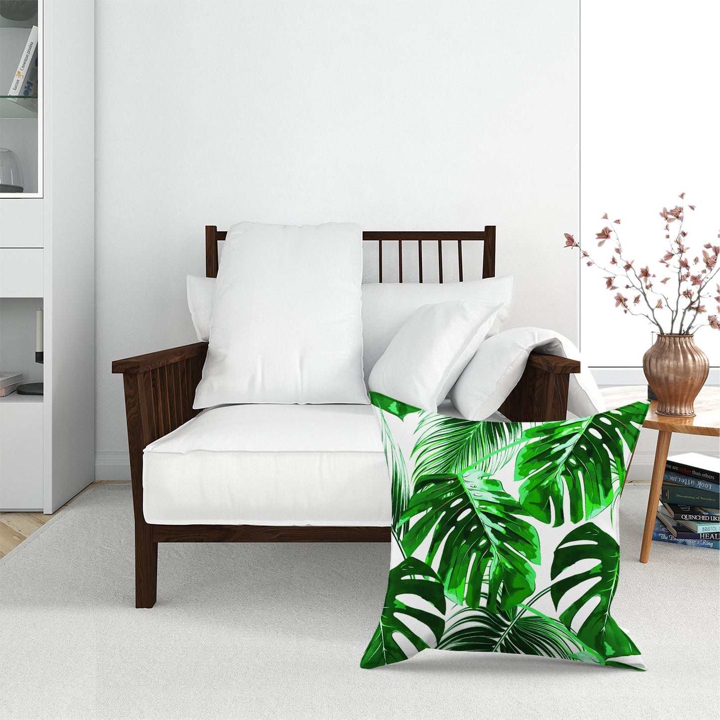 Tropical Jungle Leaf Pattern Floor Cushion