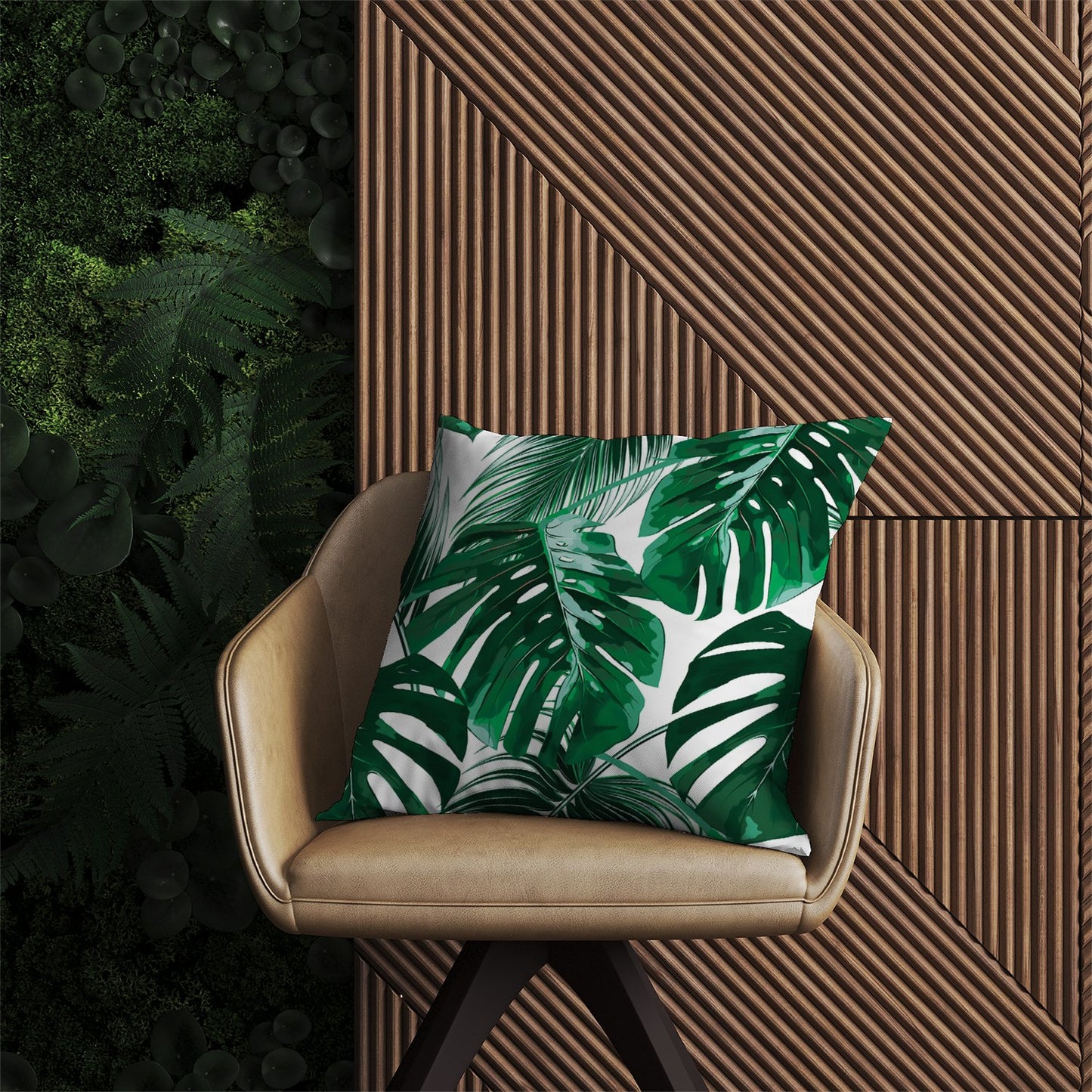 Tropical Jungle Leaf Pattern Outdoor Cushion