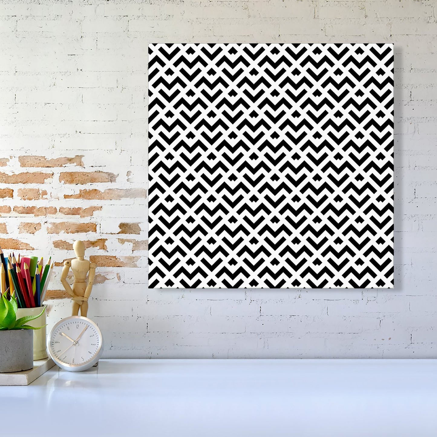 Black And White Abstract Pattern Canvas