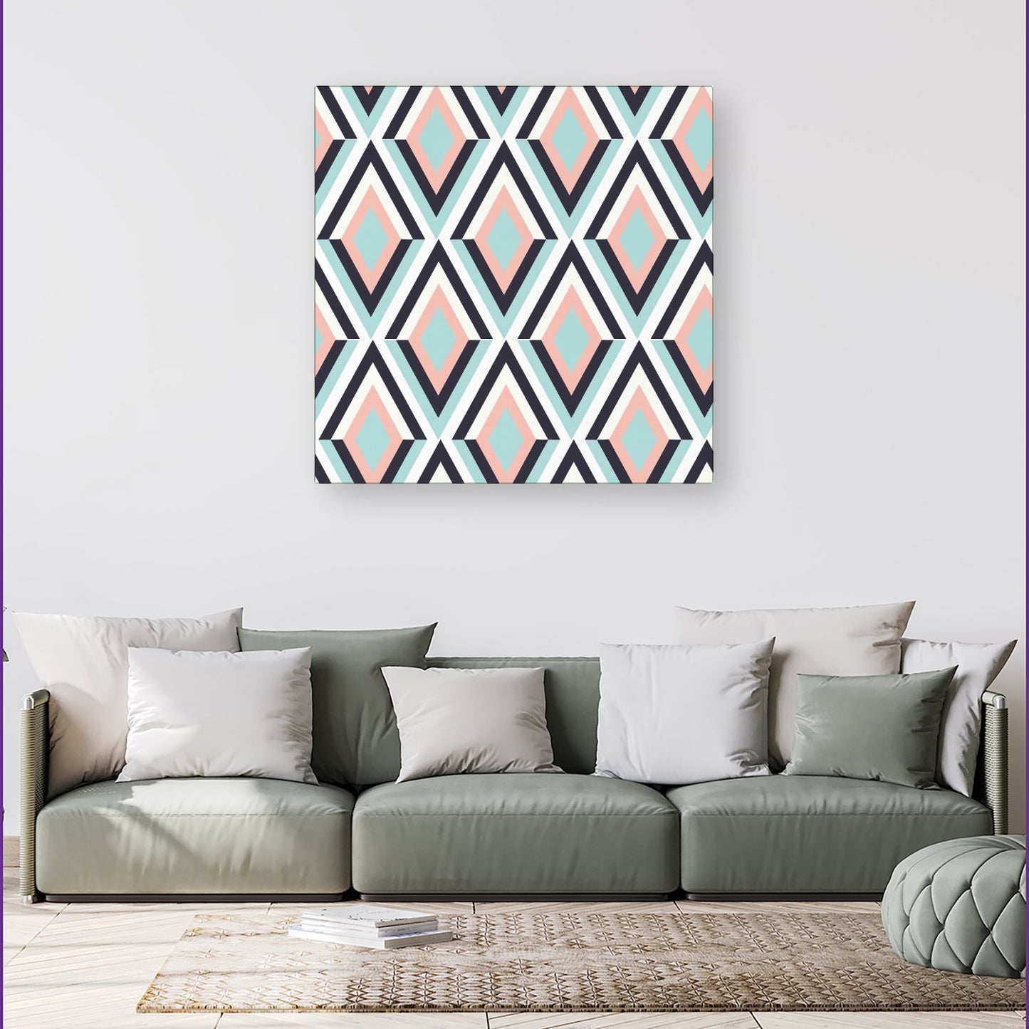 Zig Zag Abstract Pattern Canvas