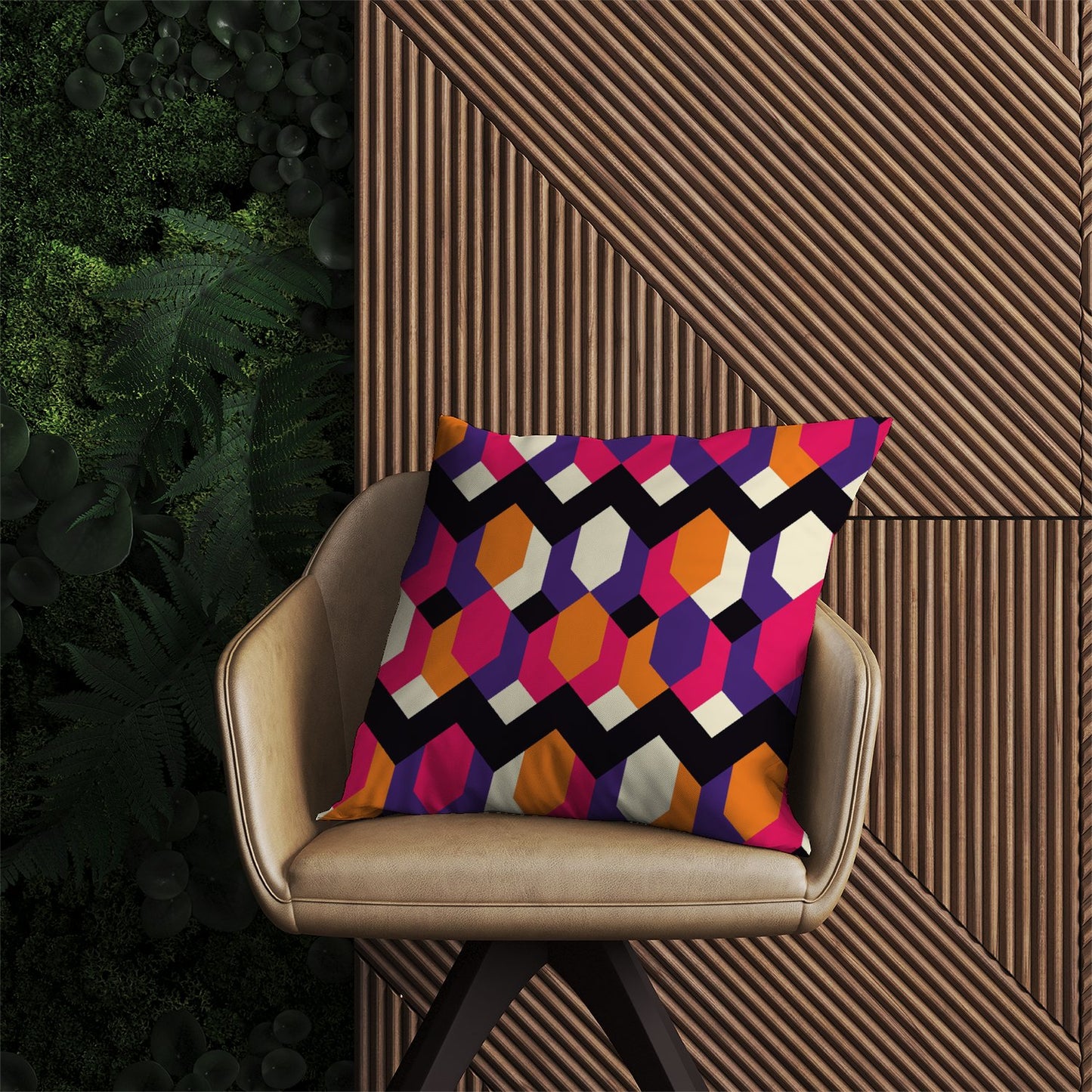 Coloured Abstract Pattern Outdoor Cushion
